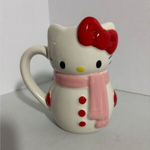 Hello Kitty Snowman Ceramic Mug 6” 3D Sculpted Hand Painted Sanrio Christmas